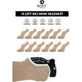 Roff Bambu Erkek Sneaker Spor Patik Çorap Dikişsiz 12’li Paket - 40 - 44 - Bej
