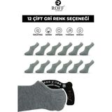 Roff Bambu Erkek Sneaker Spor Patik Çorap Dikişsiz 12’li Paket - 40 - 44 - Gri