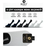 Roff Çorap Erkek Pamuklu Babet Çorap Dikişsiz Görünmez Kaydırmaz Topuk Silikonlu Lacivert Antrasit Beyaz 6’lı Paket - 40 - 44 - Lacivert - Antrasit - Beyaz