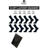 Roff Çorap Roff Erkek Bambu Soket Çorap Dikişsiz Yazlık Lacivert Renk 12'li Paket 41-44 - 40 - 44