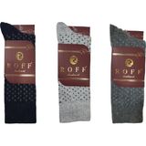 Roff Çorap Yünlü Lambswool Koyun Kılı Kışlık Erkek Çorap Renk 3 Lü Paket - Renkli - 40 - 44