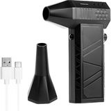 Rogger Mini Jet Fan Turbo Hızlı Fan 130000RPM Yüksek Hız Güç Üfleme Araç Içi Temizlik,vakum,kurutma ,mangal (Premium kutu Çantasız) - 01-Siyah