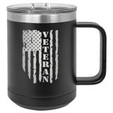 Rogue River Tactical ABD Tattered Amerikan Bayrağı Gazi Ağır Hizmet Paslanmaz Çelik Siyah Kahve Kupası Kapaklı Bardak Yenilikçi Kupa Harika Hediye Fikri