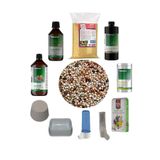 Röhnfried Muhabbet Kuşu Genel Ihtiyaç Seti ( Yem , Mama , Kum , Vitaminler , Suluk , Kumluk ) (CAM ŞİŞE)