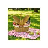 Roichil 2 Kapaklı Oval Plastik Rattan Piknik Sepeti