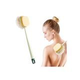 Roichil 2'si 1 Arada Çift Taraflı Uzun Saplı Fırçalı Banyo Vücut Sırt Fırçası Banyo Lifi