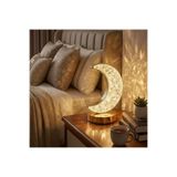 Roichil Hilal Ay Model Kristal Led – Dokunmatik, 3 Renk Işık Modlu, Şarjlı Mini Dekoratif Gece Lambası