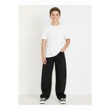 rois ERKEK ÇOCUK GABARDİN BAGGY SİYAH PANTOLON