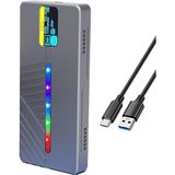 Rojame LCD Ekranlı Rgb Ledli M2 Nvme To USB 3.2 Type 10 Gbps Metal SSD Kutusu