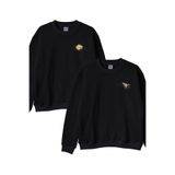 Roket ve Asteroit Siyah Bisiklet Yaka Sweatshirt