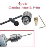 Rokoo 4 adet/set mikro motor, matkap mandren-Spiral matkap ucu koni 0,3 – 4 mm Chuck anahtar deniz kabuğu 48,00 mm 1/8 inç Ağaç kolu