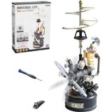 ROKR Yetişkinler için 3D Bulmaca - Leonardo da Vinci'nin Helikopteri Mekanik Model Kitleri (CGL01), DIY Plastik Metal Yapı Seti, Hobi Yazarları için Endüstriyel Şehir El Sanatları Hediyeleri