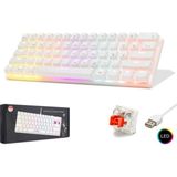 Rol Red Switch Mini Rainbow Oyun Klavyesi Gaming Mekanik 62 Tuşlu 12 Rgb LED USB Kablosu Beyaz