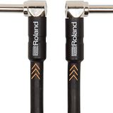 Roland Black-Serie Patch/Pedal Kablosu - Patch/Pedal Kablosu - Açılı 6,3 mm Jak Fişi, Uzunluk: 15 cm - RIC-BPC