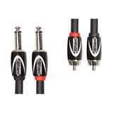 Roland Black Serisi Çift Bağlantı Kablosu - 6,3 mm Jak, RCA üzerinde, Uzunluk: 1,5 m – RCC-5-2R28