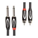 Roland Black Serisi Çift Bağlantı Kablosu - 6,3 mm Jak, RCA üzerinde, Uzunluk: 3 m – RCC-10-2R28