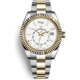 Rolex Model Çelik Kordon Erkek Kol Saati - Altın - Gümüş - Beyaz