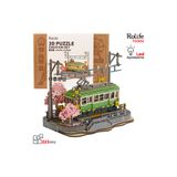Rolife TGS02 Lokomotif Tren (Sakura Journey) DIY Minyatür Maket Model Seti Ahşap 3D Wooden Puzzle 3D