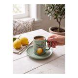 Rolin Design Limon Baskılı Yeşil Kahve Fincanı 90ml