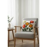 Rolivs Arelia Punch İşlemeli Kırlent 47X47 cm - NK2608 - Mavi Çiçekli
