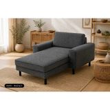 Rolivs Mokka Uzanma Koltuğu 90X180 cm - Doğal Doku - Bazalt - Gri