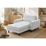 Rolivs Mokka Uzanma Koltuğu 90X180 cm - Doğal Doku - Titanium - Gri