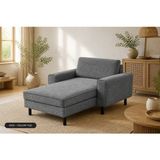Rolivs Mokka Uzanma Koltuğu 90X180 cm - Doğal Doku - Volkan Taşı - Gri