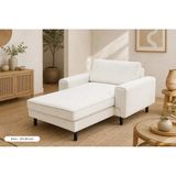 Rolivs Mokka Uzanma Koltuğu 90X180 cm - Doğal Doku - Zen Beyazı