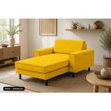 Rolivs Mokka Uzanma Koltuğu 90X180 cm - Kadife - Zerdeçal - Sarı