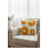 Rolivs Retro Papatyalar Dekoratif Kırlent 47X47 Cm Fermuarlı Yıkanabilir (Nk2657)