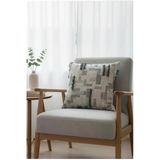 Rolivs Taş Gri Dekoratif Kırlent 47X47 Cm Fermuarlı Yıkanabilir (2107)