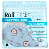 Roll 3 Katlı Desenli Erkek Çocuk Koruyucu Maske 5'li