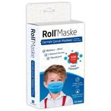 Roll Maske Cerrahi Çocuk Maskesi Mavi | 3 Katlı & Telli