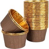 Roll-Up 25'li Kahverengi-Altın Muffin-Kek Kapsülü Pratik Kullanım ve Hijyenik Seçenek | Cupcake Kalıbı, Kağıt Muffin Kapsülü, Kek Kalıbı, Muffin Cup