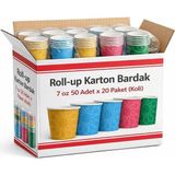 Roll-Up 7 oz Karton Bardak 1000 Adet 50li 20 Paket Kullanım İçin Uygun