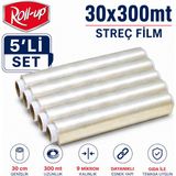 Roll Up 9 Mikron 30 cm x 300 Metre Gıda Streç Film (Kutusuz)| Esnek ve Dayanıklı Gıda Koruma Filmi Gold - 5