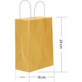 Roll-Up Büküm Saplı Kraft Kağıt Çanta Karton Hediyelik Poşet Torba - Altın SARI-18X24 Cm. - 25 Adetlik Paket