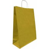 Roll-Up Büküm Saplı Kraft Kağıt Karton Hediye Çanta Poşet Torba - Gold - 25X31 Cm. - 25 Adetlik 2 Paket