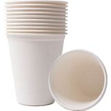 Roll-Up Doğa Dostu Karton Bardak 8oz 50li Beyaz Renkli Piknik ve Seyahat İçin Kullanım