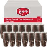 Roll-Up Karton Bardak 7oz Baskılı Kahverengi 1000 Adet