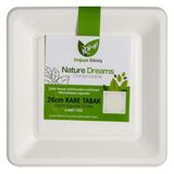 Roll-Up Nature Ekolojik Karton Kağıt Parti Tek Kullanımlık Kare Tabak - 26 Cm. - 6 Adetlik 10 Paket