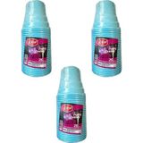 Roll-Up Party Dreams Parti Davet Piknik Renkli Plastik Sert Mika Bardak - Turkuaz - 25'Li 3 Paket