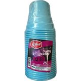 Roll-Up Party Dreams Parti Davet Piknik Renkli Plastik Sert Mika Bardak - Turkuaz - 25'Li Paket