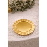 Roll-Up Plastik Kalın Tabak Büyük 26 cm Gold 6 Adet