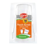 Roll-Up Plastik Şeffaf Bardak 10'lu 180 cc 4 Adet