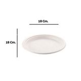 Roll-Up Roll-up Nature Ekolojik Karton Kağıt Parti Tek Kullanımlık Tabak - 18 Cm. - 50 Adetlik 1 Paket Beyaz