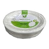Roll-Up Roll-up Nature Ekolojik Karton Kağıt Tek Kullanımlık Oval Tabak - 20x26 Cm. - 25 Adetlik 1 Paket Beyaz
