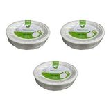Roll-Up Roll-up Nature Ekolojik Karton Kağıt Tek Kullanımlık Oval Tabak - 20x26 Cm. - 50 Adetlik 3 Paket Beyaz