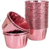 Roll-Up Rose Gold Muffin-Kek Kapsülü 25li Şık Sunum İçin Tek Kullanım'lik Ürün | Cupcake Kalıbı, Kağıt Muffin Kapsülü, Kek Kalıbı, Muffin Cup