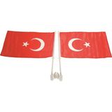 Rolleys Konvoy Araç Türk Bayrağı Flamalı Bayrak Seti 50 adet - 30 X 45